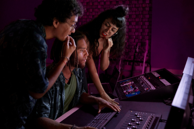 people collaborating in studio